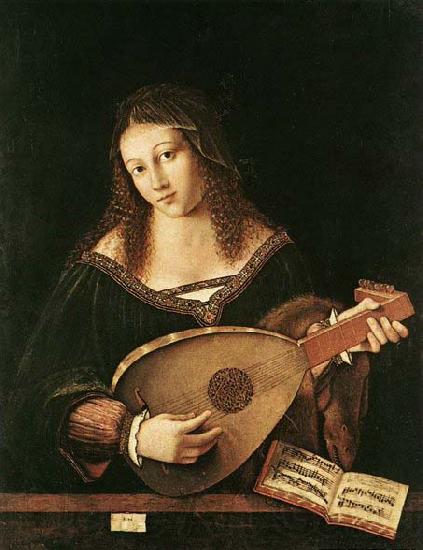 BARTOLOMEO VENETO Woman Playing a Lute France oil painting art